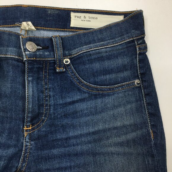 RAG & BONE Rae Wash 5 Pocket Logo Hardware Ankle Skinny Denim Jeans - Picture 7 of 12